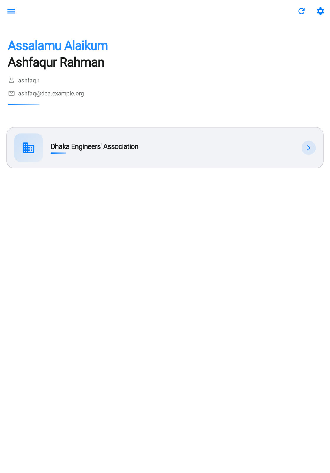 Home screen on a tablet